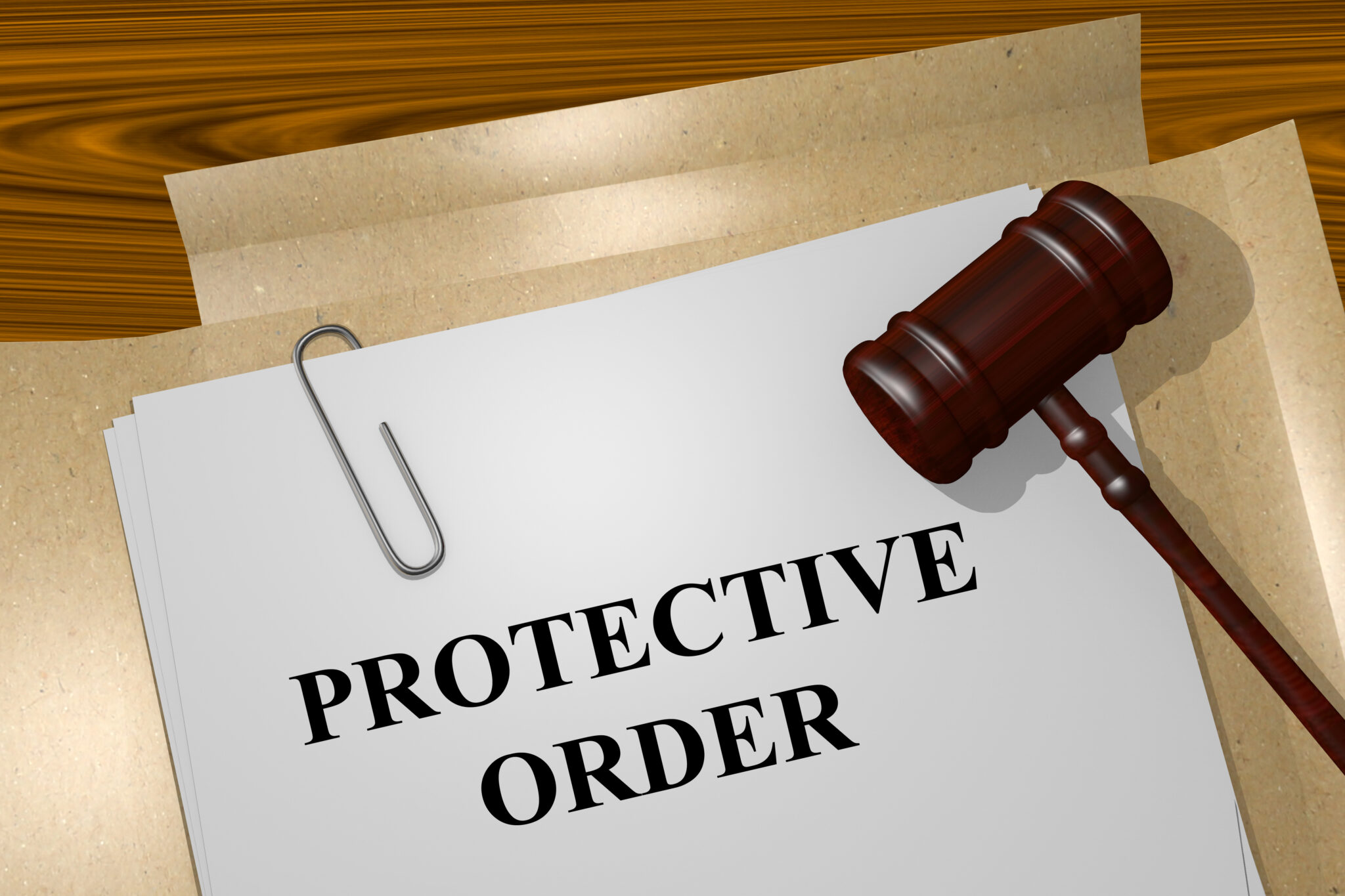 Files on table titled "Protective Order"